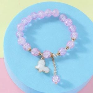 Butterfly charm beaded bracelet